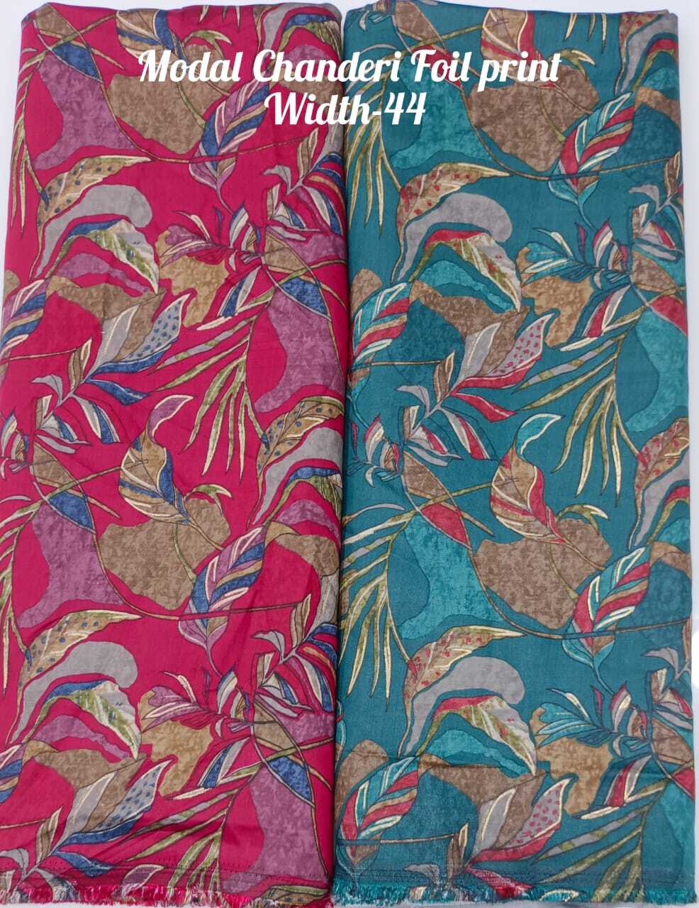 Modal Chanderi Foil Print Fabric