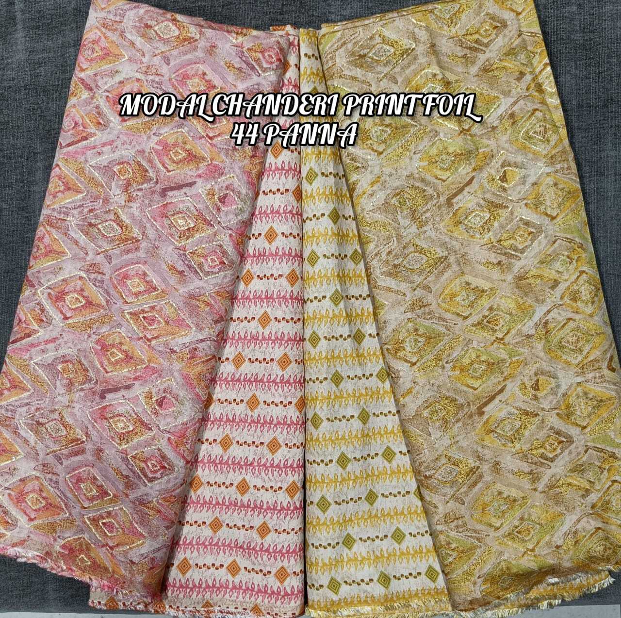 Modal Chanderi Foil Fabric - Width 44" , Suitable For Kurti And Dress, Available In All Colors, Soft And Elegant Texture