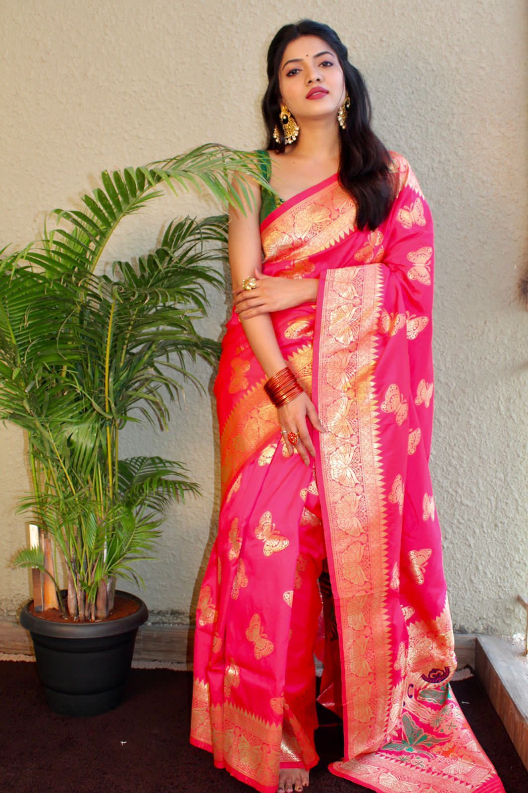 Fancy Zari Work Sarees - Pure Georgette, Length 5.50 Mtr, Blouse Length 0.80 Mtr, Color: 1 | Alluring, Comfortable, Lightweight, Skin Friendly, Trendy