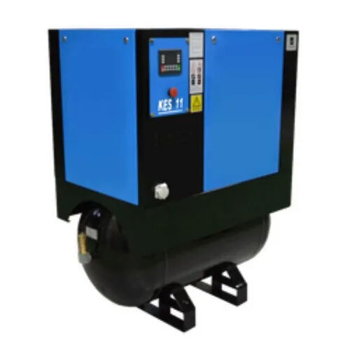 Kirloskar Rotary Screw Air Compressor - Mild Steel, 2 HP Electric Power | New Condition, Blue-Black Color, Industrial Usage, Warranty Included
