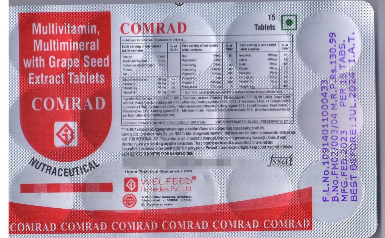 Multivitamin Multiminral Ginseng Tablet