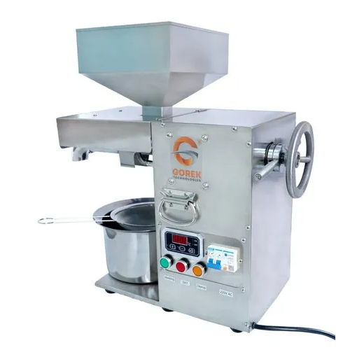 GTO-51 Mini Commercial Oil Press - Stainless Steel, 8-10 Kg/hr Production Capacity | Automatic Operation, Elegant Silver Finish