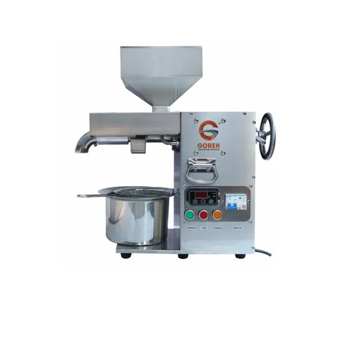 GTO-51 Mini Oil Press Machine - 1500W, Semi-Automatic | Silver Finish, 8-10 Kg/Hr Production Capacity