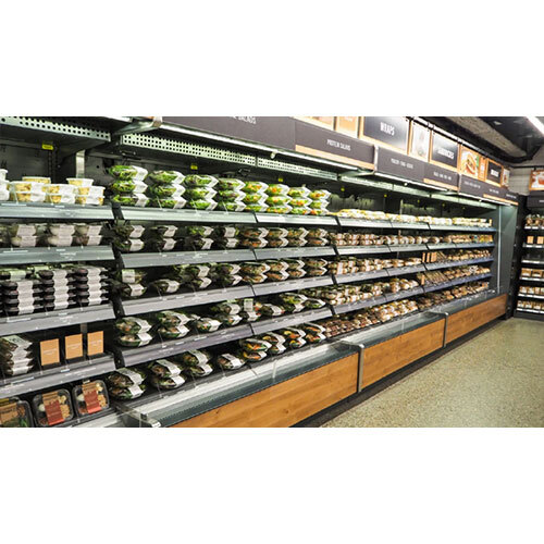 Ms Supermarket Display Rack - Metal, Customizable Dimensions | Adjustable Shelves, Powder Coated Finish, 100 Lbs Weight Capacity Per Shelf, Black Color, 1-year Warranty