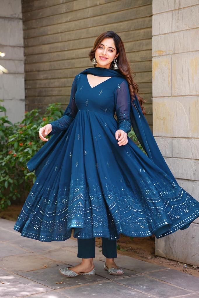 Multi Color Georgette Gown