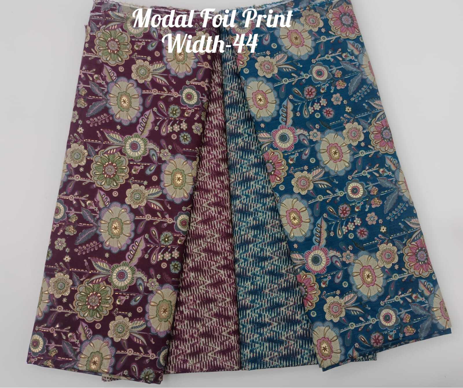 Chandheri Foil Print Fabric - 44" Width | All Colour Options, Ideal For Kurtis And Ethnic Wear