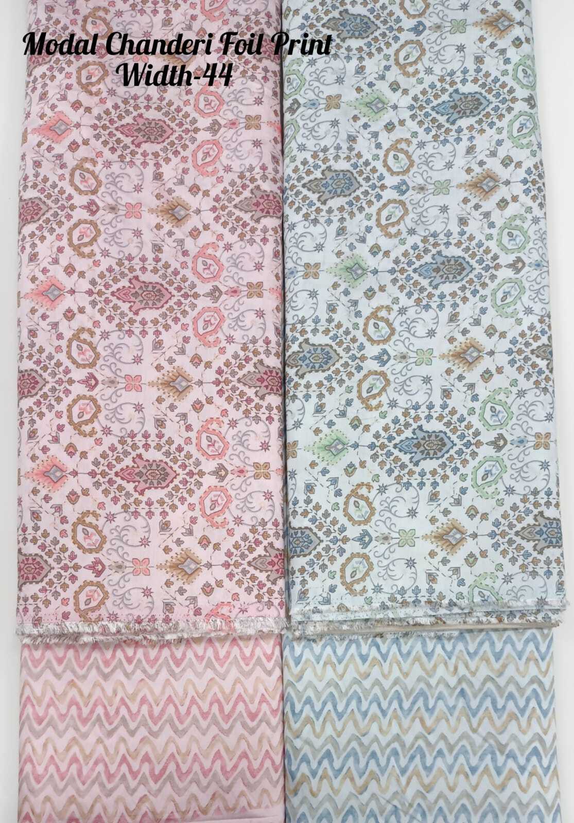Chandi Print Fabric - Chandri Foil Print, Width 44" | Ideal For Kurti, Dress, Ethnic Wear, Available In All Colour Options