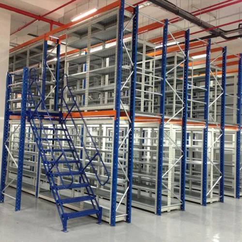 Two Tier Storage Rack - Mild Steel, 10-11 Feet Height, Blue Color Coating | Double-Sided Shelving for Commercial and Industrial Use