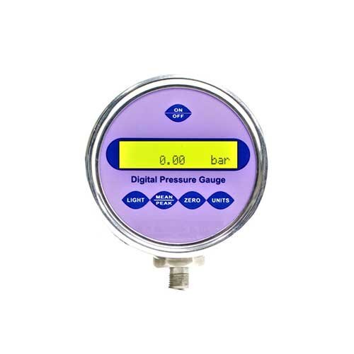 Digital Pressure Gauge - Ss304, Alpha Numeric Display, 0.1% Fs Accuracy, 200 Hours Battery Backup, 1/4" Bsp (M) Connection | Ideal For Industrial Pressure Monitoring And Process Control