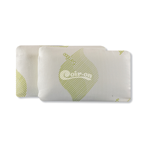 Bamboo Pillow - 27x18 Inches White & Green Printed Cover | Eco-friendly Cotton Filling Rectangular Shape