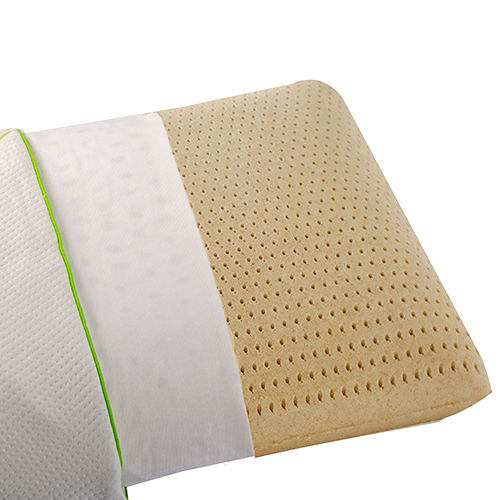 Bamboo Pillow - 27x18 Inches White & Green Printed Cover | Eco-friendly Cotton Filling Rectangular Shape
