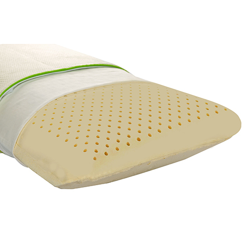 Bamboo Pillow - 27x18 Inches White & Green Printed Cover | Eco-friendly Cotton Filling Rectangular Shape