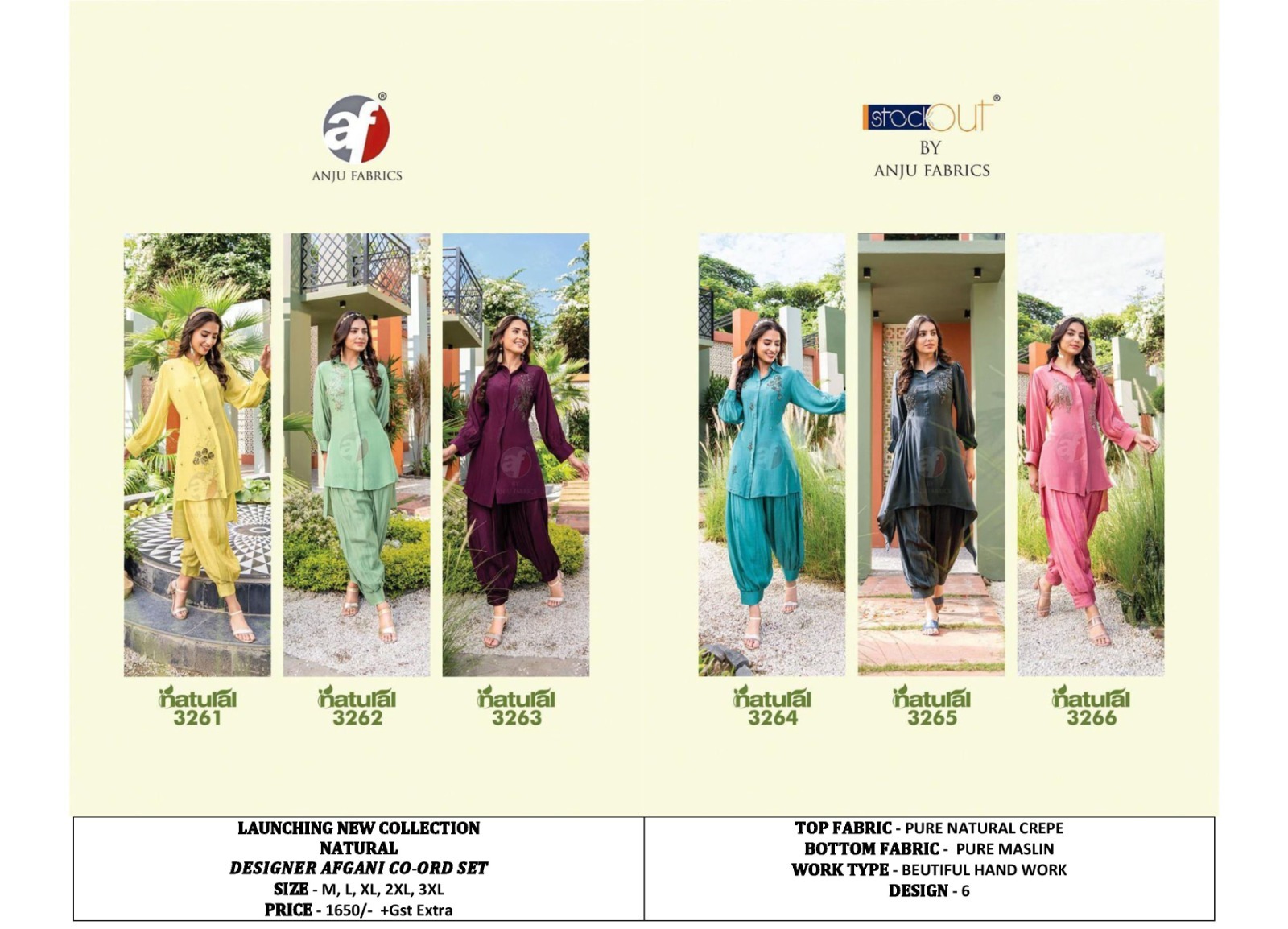 Designer Afghani Co-ord Set With Handwork