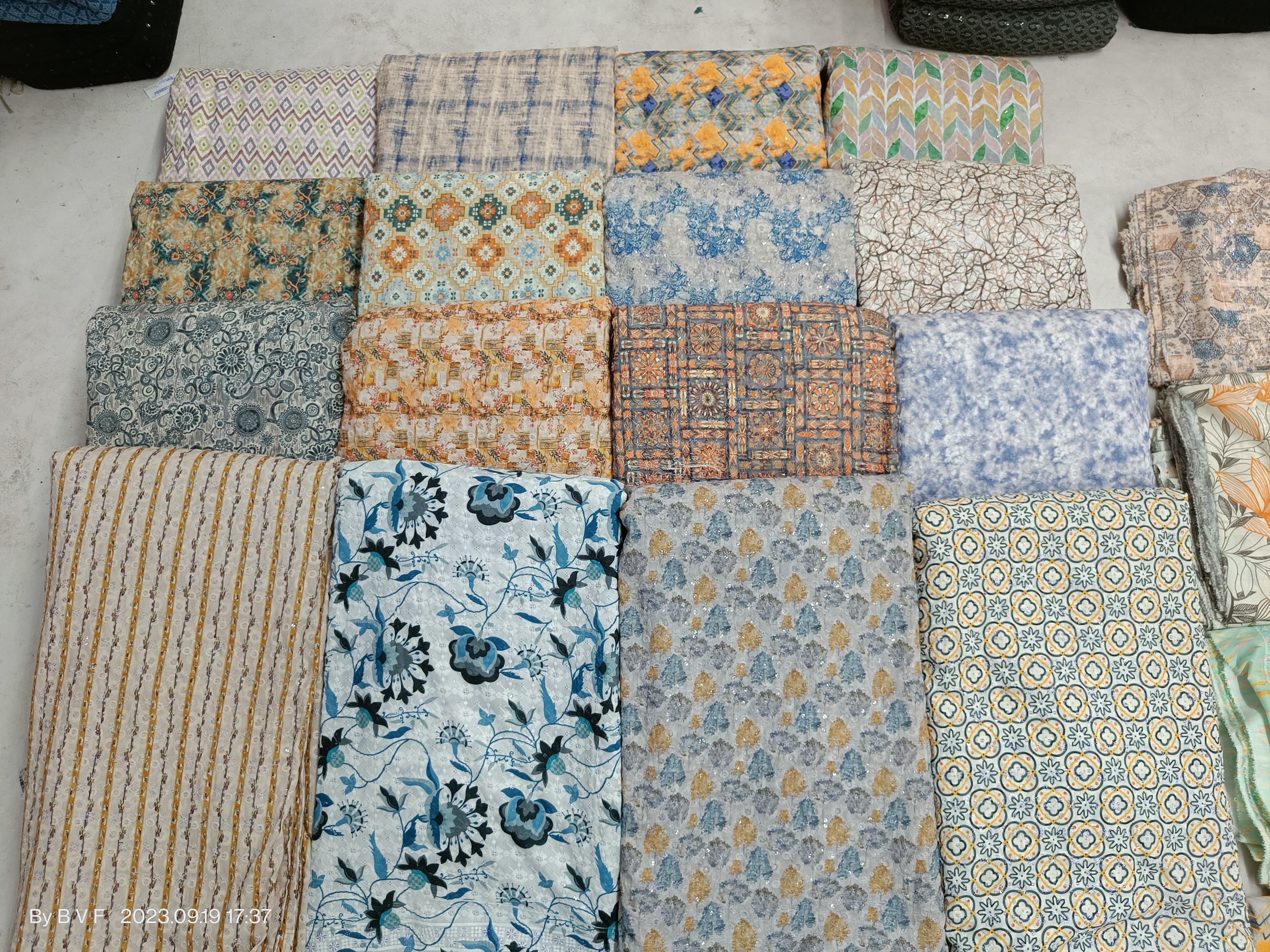 Maslin Base Chikan Work With Digital Print - Embroidery 52, 58 Inch Width, All Colors Available | Printed Pattern For Suit, Saree & Dress Material