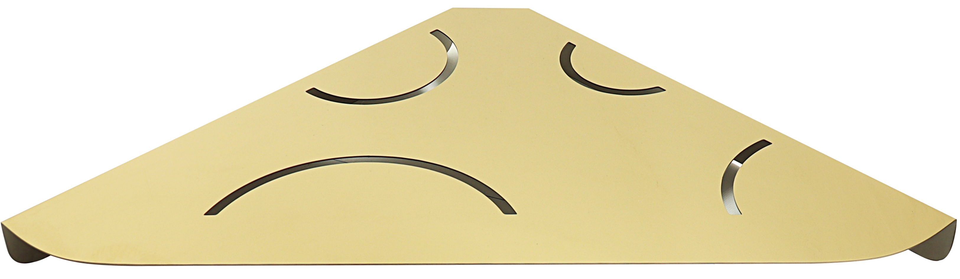 Fancy Corner Gold Finish - Stainless Steel, 395 Mm X 250 Mm, Gold Color, Glossy Finish, Oval Shape, Rust-resistant, Easy To Clean, Stylish Design