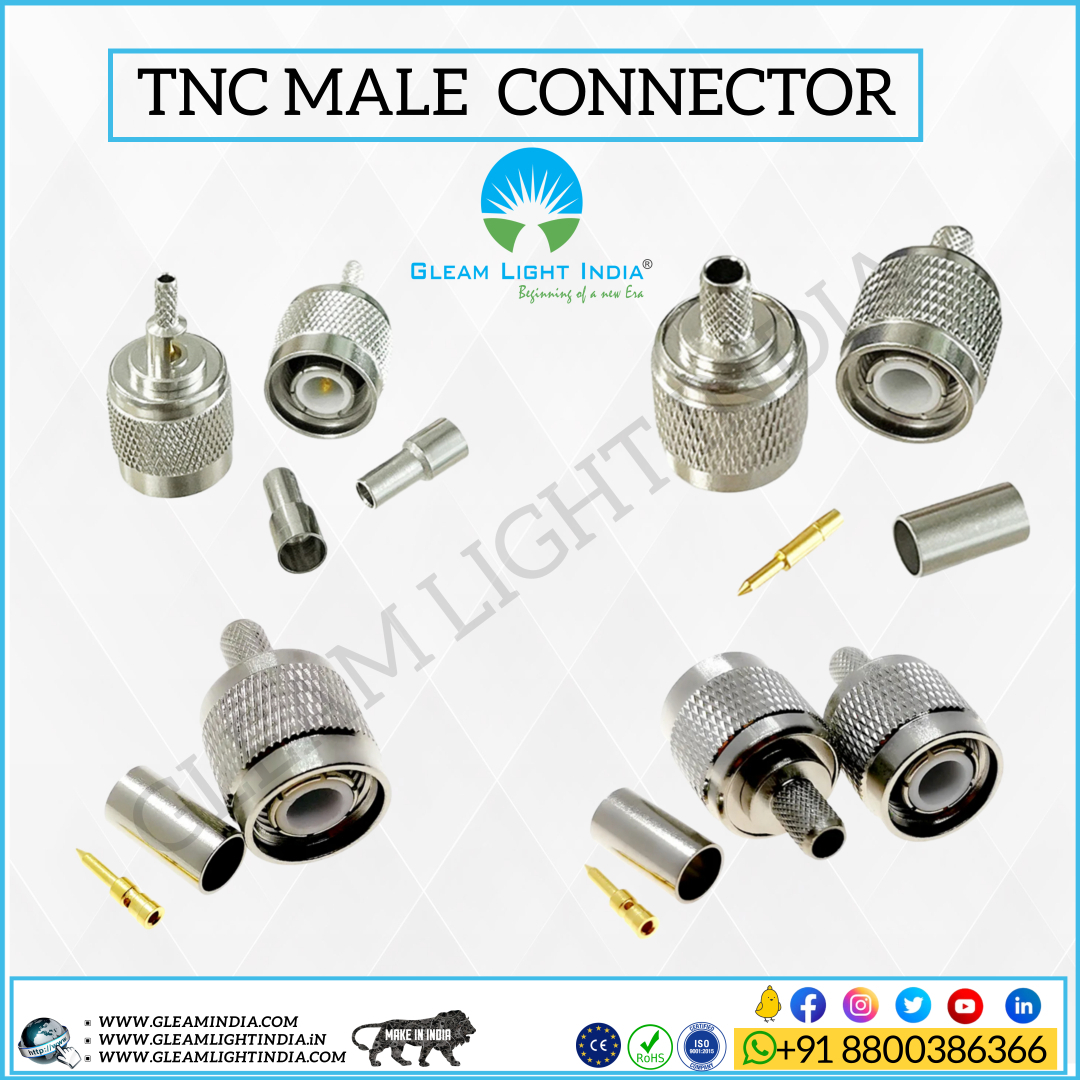 Tnc Male Connector - Metal, Silver Color, Twist-on Threaded Connector | Rf Signal Transmission, Durable Design, Higher Frequency Performance