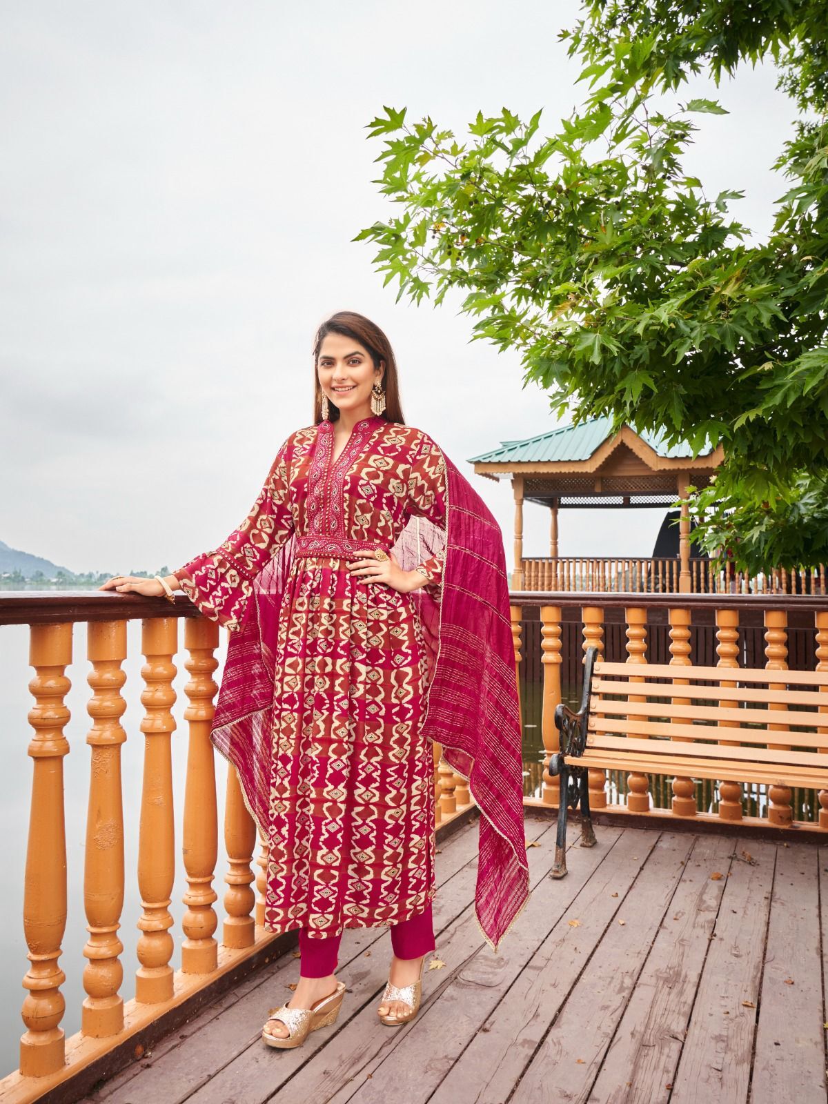 Ladies Designer Printed Nayra Cut Kurti - Color: All Colours