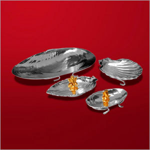 गणेश के साथ चांदी का समुद्री गोले