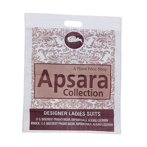 Printed D Cut Bag - Durable High Quality Material, Various Sizes Available | Stylish Handle, Embossed Surface, Vibrant Screen Printed Design