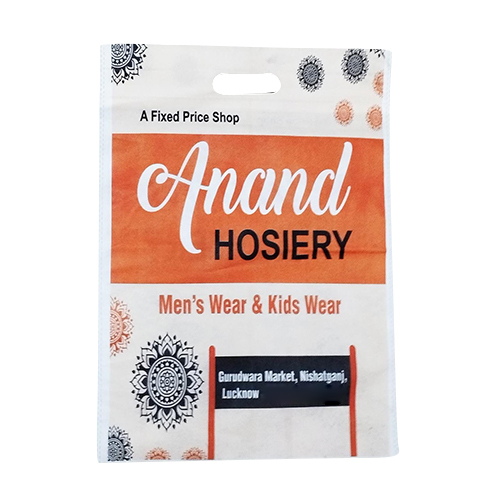 Printed D Cut Bag - Durable High Quality Material, Various Sizes Available | Stylish Handle, Embossed Surface, Vibrant Screen Printed Design