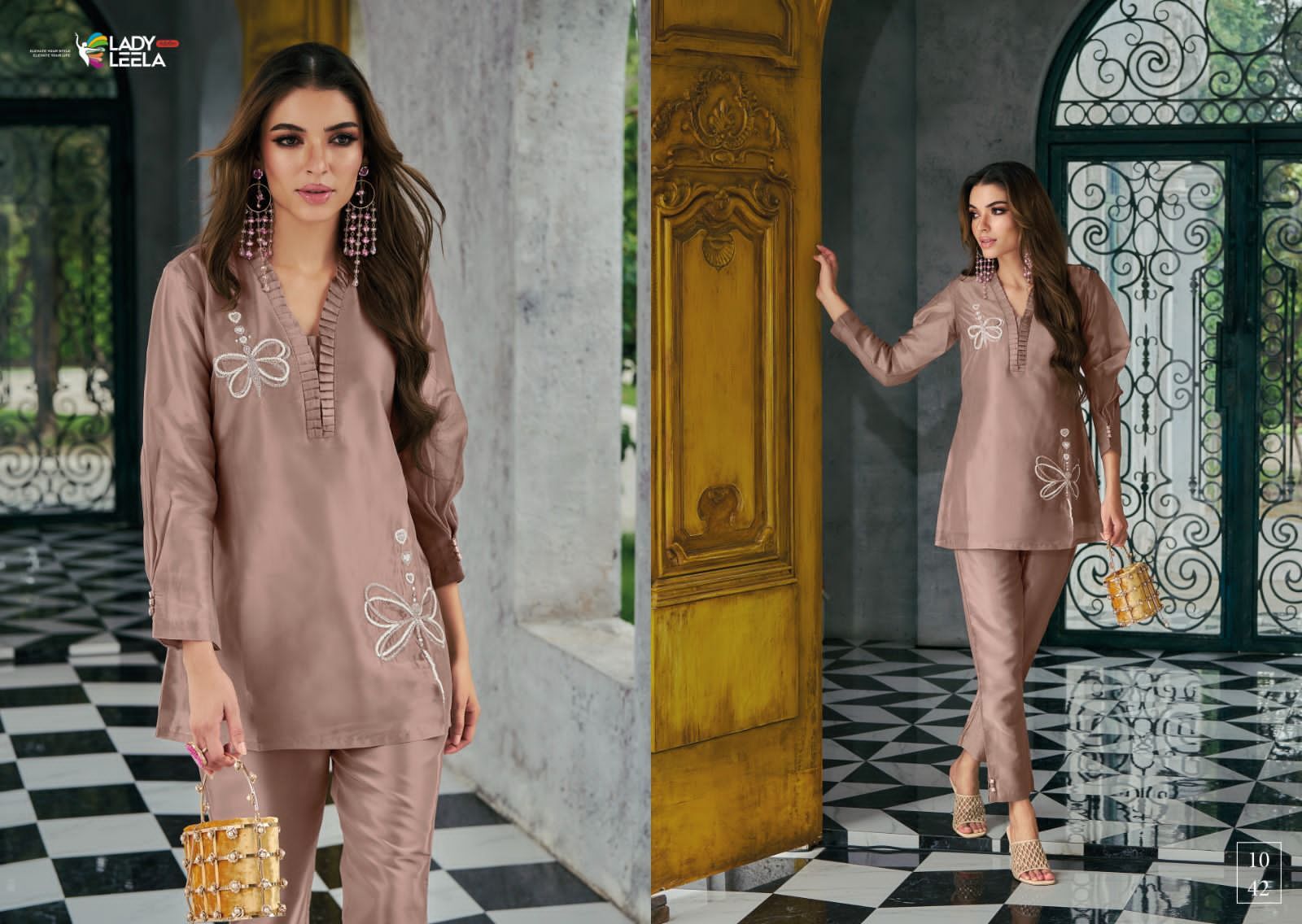 Designer Co-ord Set With Handwork - Color: All Colours