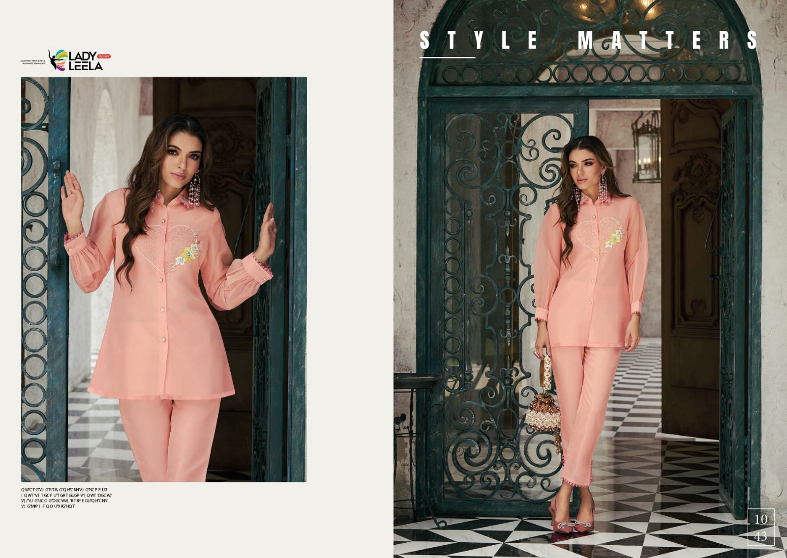 Designer Co-ord Set With Handwork - Color: All Colours