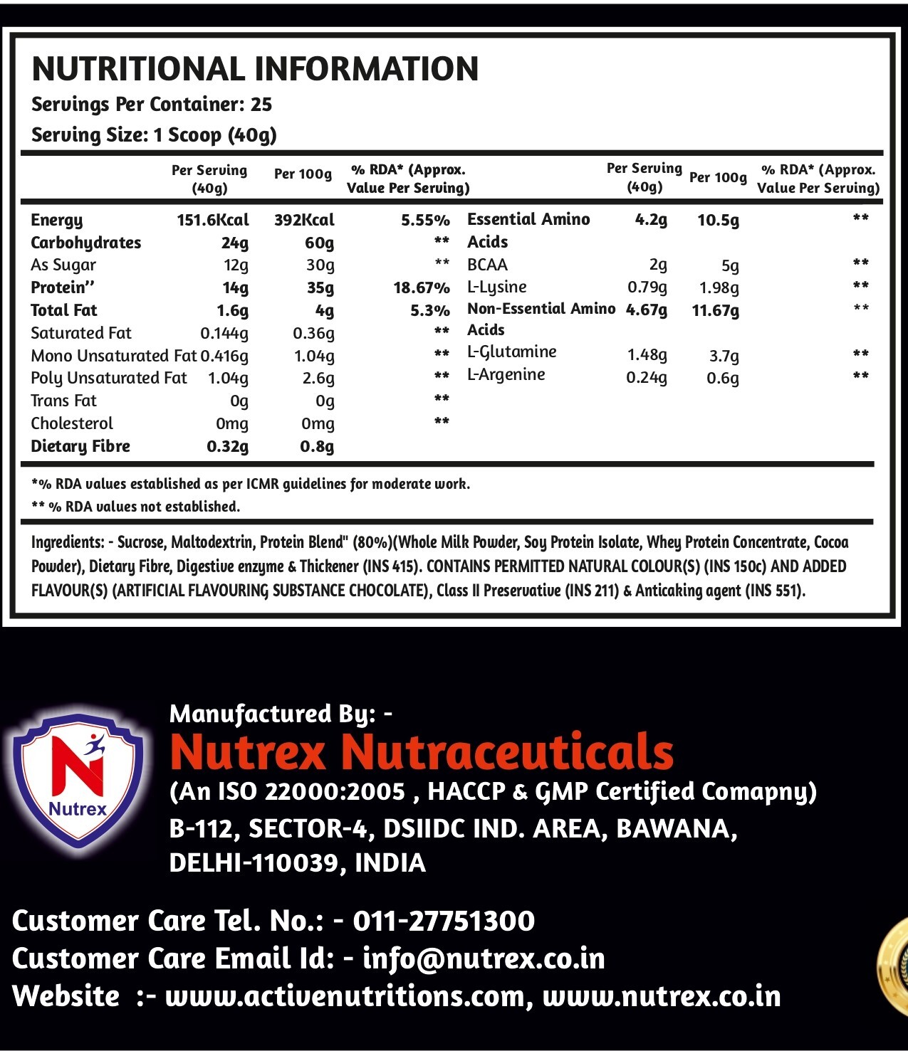 Active Nutritons Maximal Muscle Lean (Chocolate Flavour)1kg/2kg