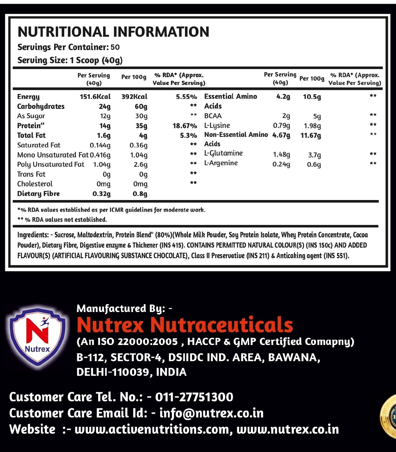 Active Nutritons Maximal Muscle Lean (Chocolate Flavour)1kg/2kg
