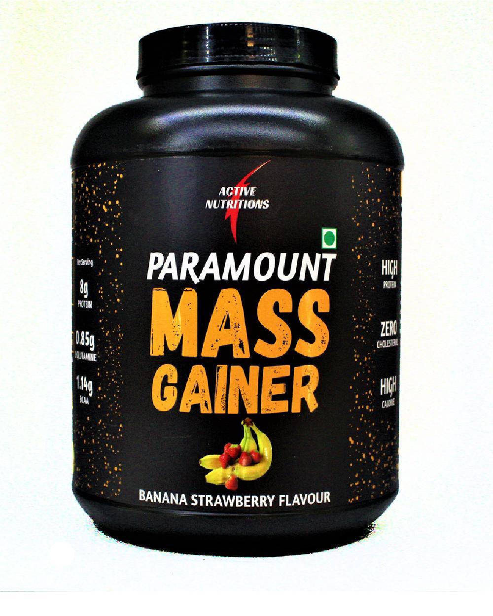 Active Nutritions Paramount Mass Gainer (Chocolate And Banana Strawberry Flavour) 1kg/2kg Dosage Form: Powder