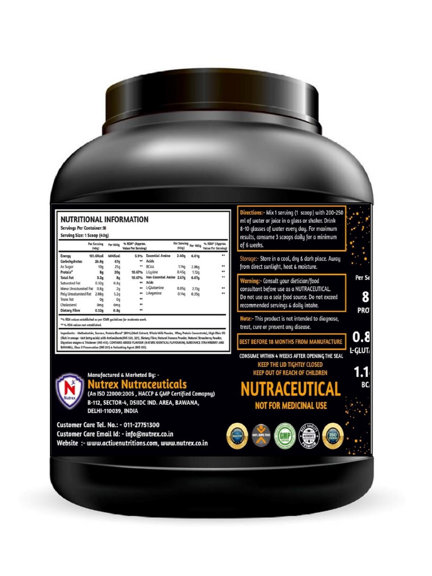 Active Nutritions Paramount Mass Gainer (Chocolate And Banana Strawberry Flavour) 1kg/2kg Dosage Form: Powder