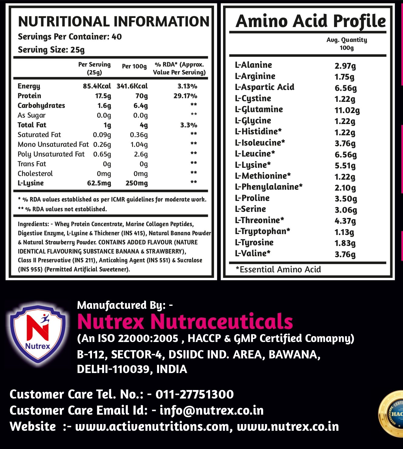 Active Nutritions Sassy Whey Protein (Chocolate And Banana Strawberry Flavour)1kg/2kg - Dosage Form: Powder