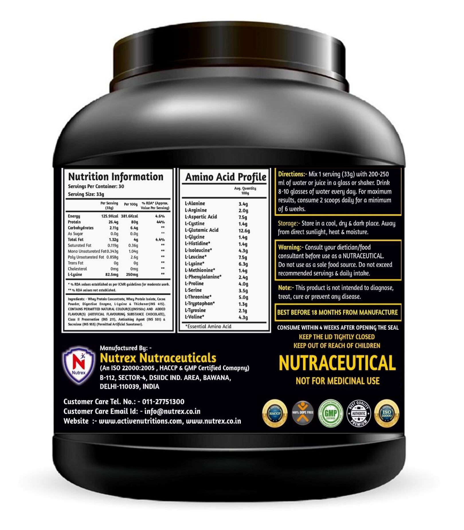 Active Nutritons Supreme Whey Protein (Chocolate And Buteerscotch Vanilla Flavour )1kg/2kg Dosage Form: Powder