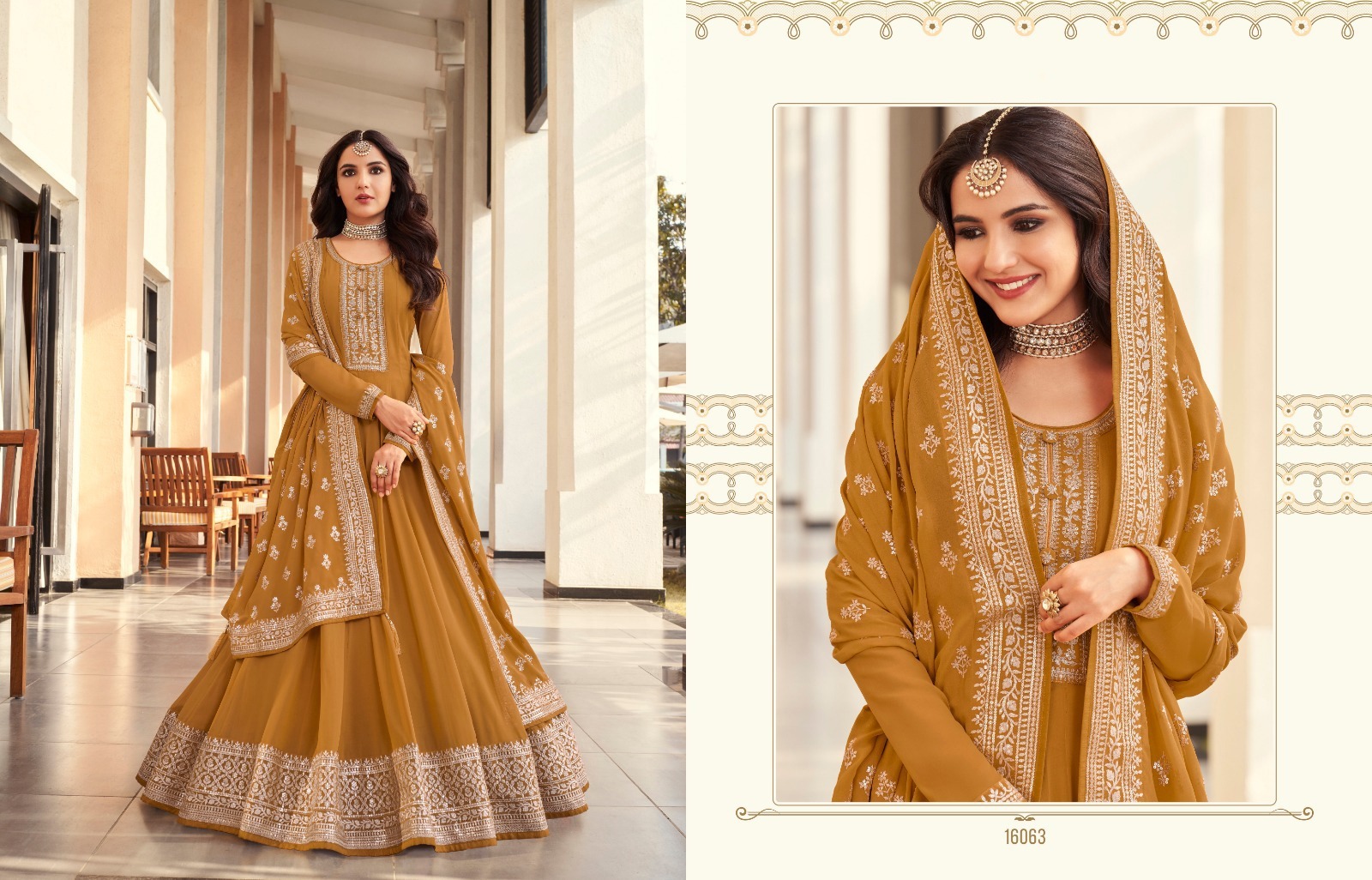 Fancy Salwar Suit - Bluming Georgette + Faux Georgette, Top Length 55 Inches, Bust Upto 46 Inches, Bottom Upto 44 Inches | Elegant Design, Embroidered, Free Size, Comfortable Fit