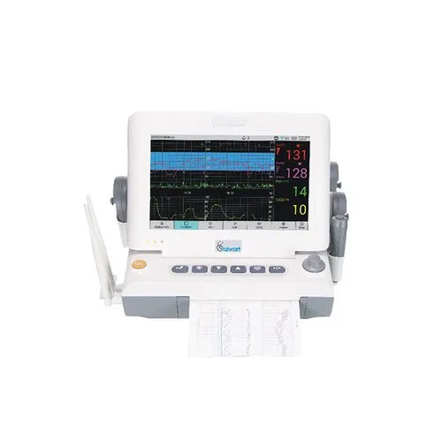 Wireless Fetal Monitor - High-Quality Plastic, Portable Design, White Color | Advanced Fetal Heart Rate, Toco Graphy Monitoring, Built-In Alarm System, LED Display, Long Battery Life