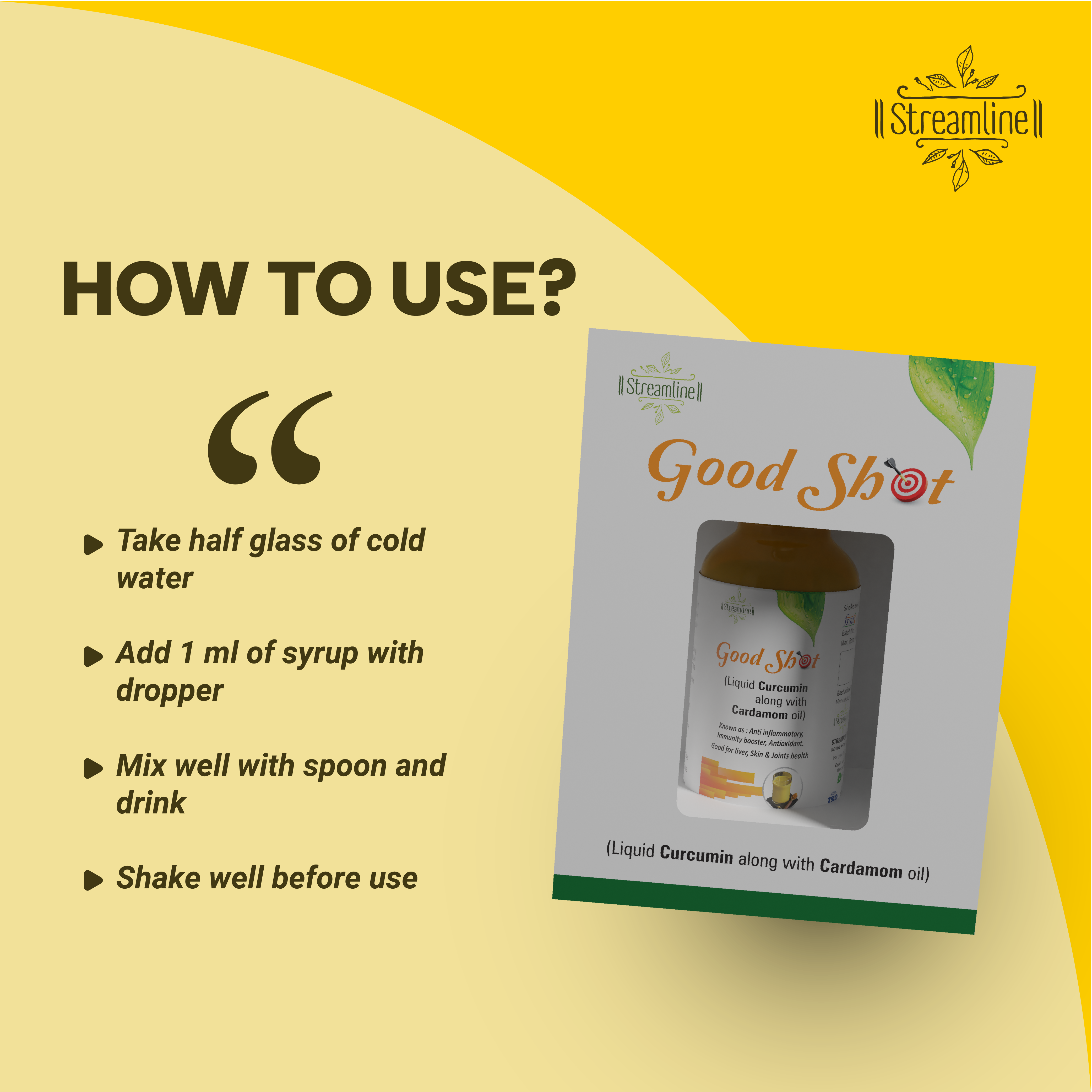 Good Shot Curcumin & Cardamom Oil - Capsule Form (Two Daily Dosage) | Antioxidants, Anti-inflammatory, Digestive Support, Mood Enhancement, Immune Boosting, Detoxification Aid, Healthy Skin & Hair Growth