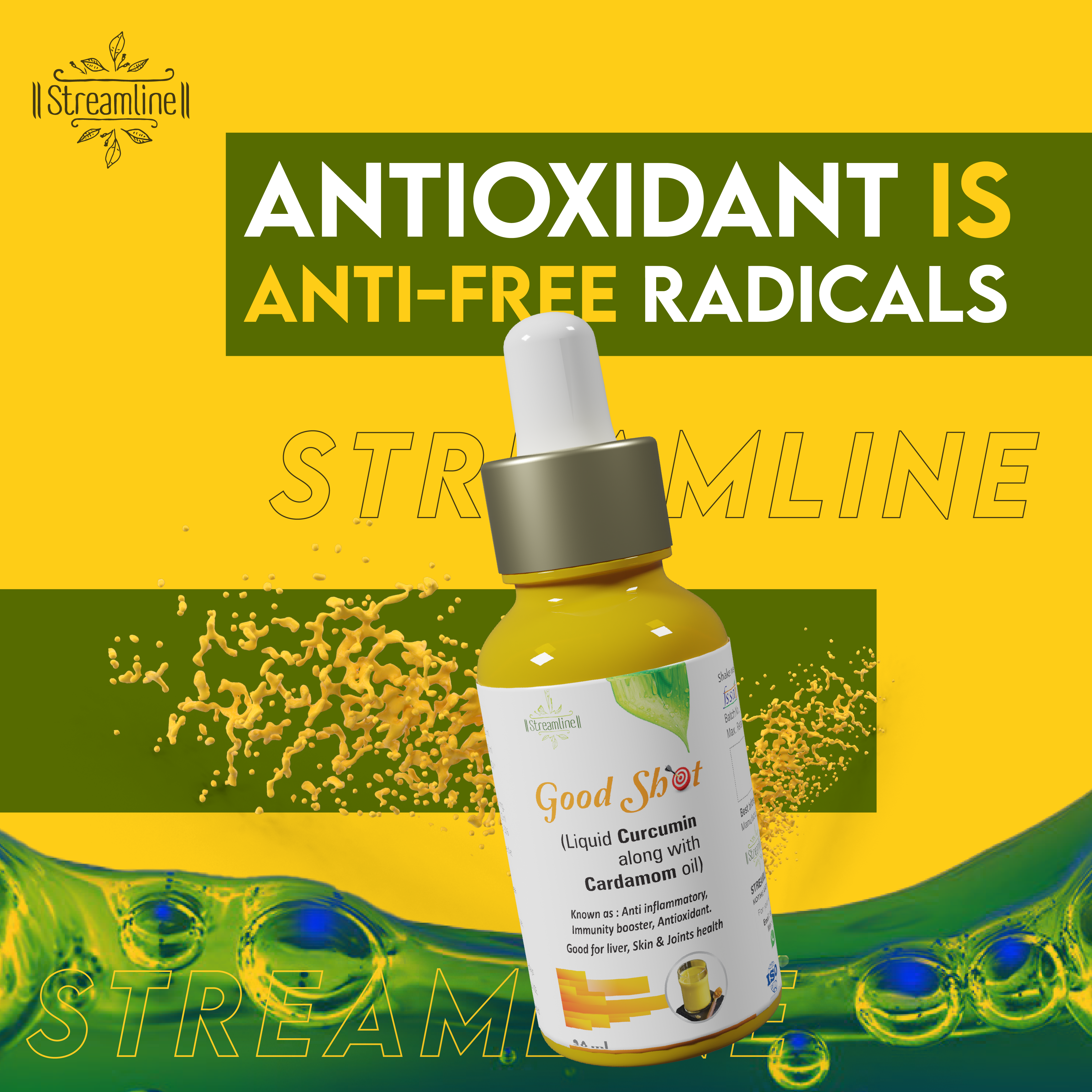 Good Shot Curcumin & Cardamom Oil - Capsule Form (Two Daily Dosage) | Antioxidants, Anti-inflammatory, Digestive Support, Mood Enhancement, Immune Boosting, Detoxification Aid, Healthy Skin & Hair Growth