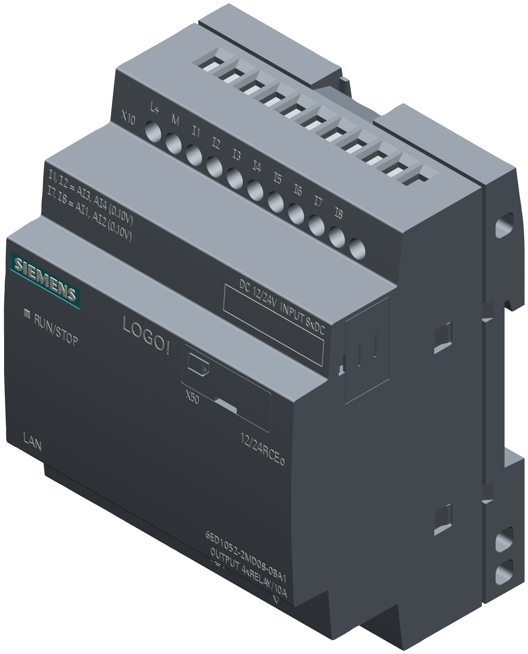 Siemens Logo 6ed10522md080ba1 12 24rceo 8di 4ai 4do 400 Blocks Application: Automation