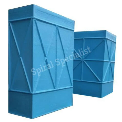 FRP Square Tank - Blue FRP Material, Powder Coated Surface Treatment | Ideal for Industrial Use