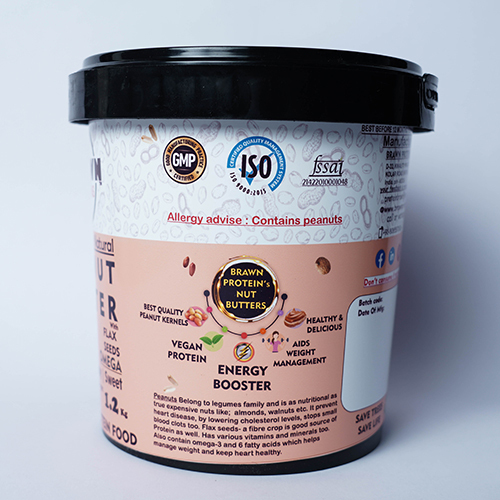 Natural Peanut Butter With Flax Seeds Omega Crispy Sweetened Age Group: Adults