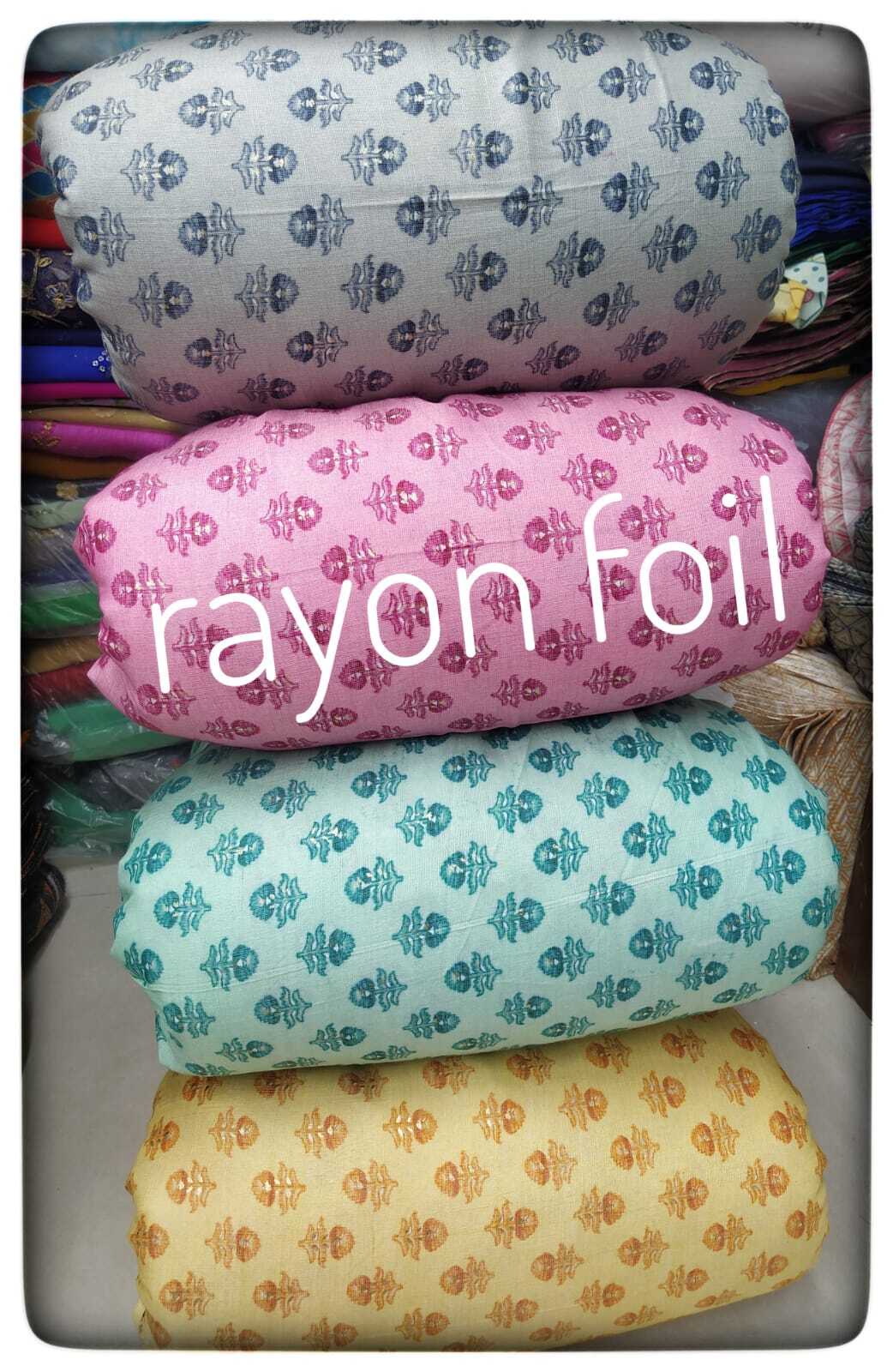 Rayon Foil Fabric Print - 44 Inch Width Multicolor | Smooth Quick Dry Washable Material For Suits And Sarees Ideal For Kurti And Dress