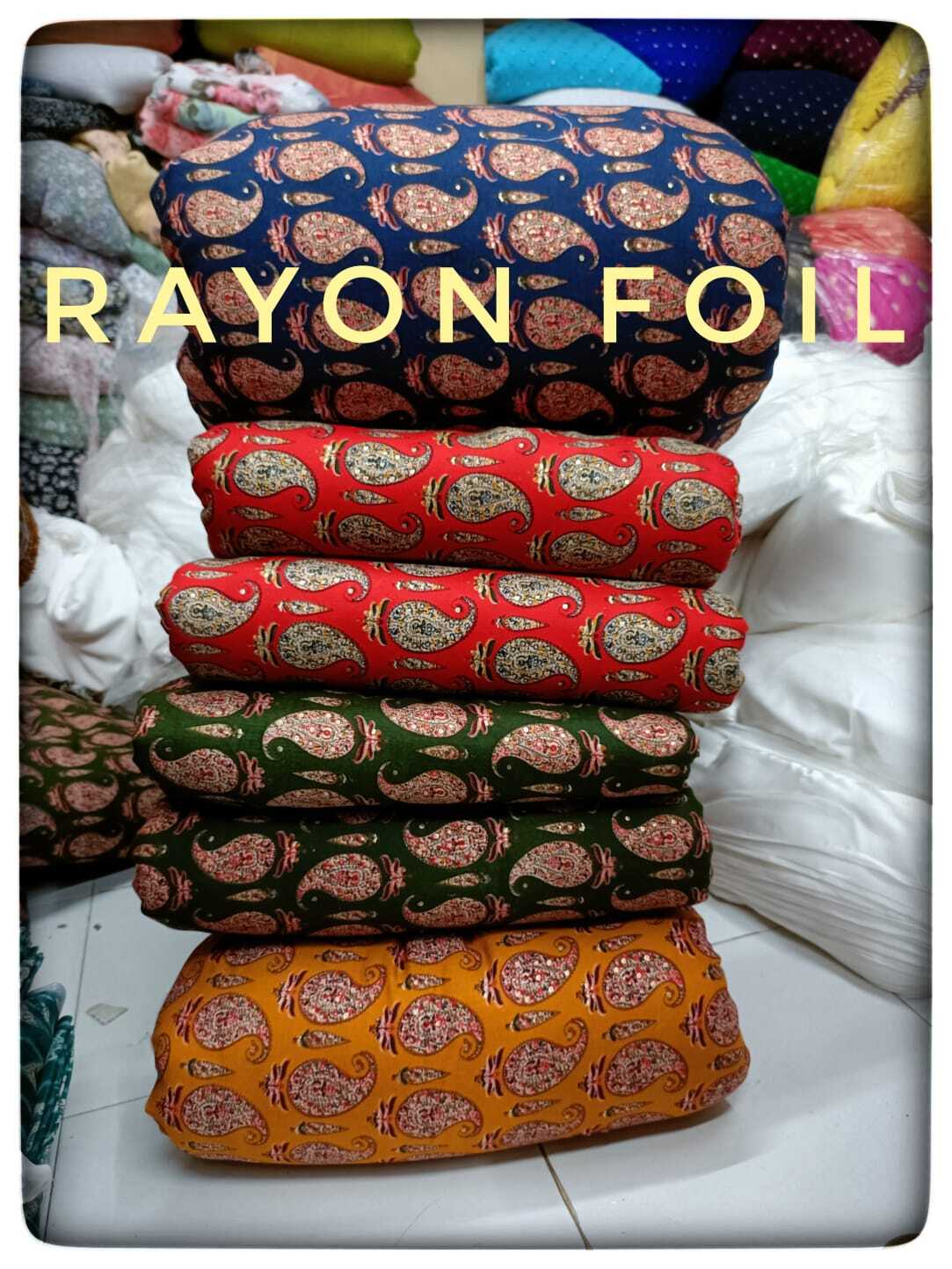 Rayon Foil Fabric Print - 44 Inch Width Multicolor | Smooth Quick Dry Washable Material For Suits And Sarees Ideal For Kurti And Dress