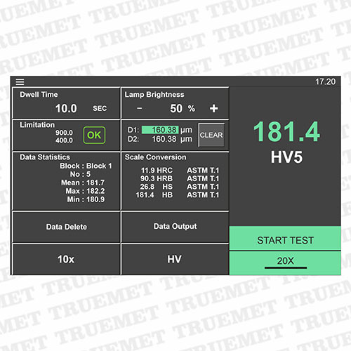 Digital Touch Screen Vickers Hardness Tester (Vht-dt Series) - Dimensions: 585x200x630 Mm, Weight: 42 Kg | Features: 10x Digital Eyepiece, Halogen Illumination, Lcd Touch Screen, Dual Optical Channels, Thermal Printer