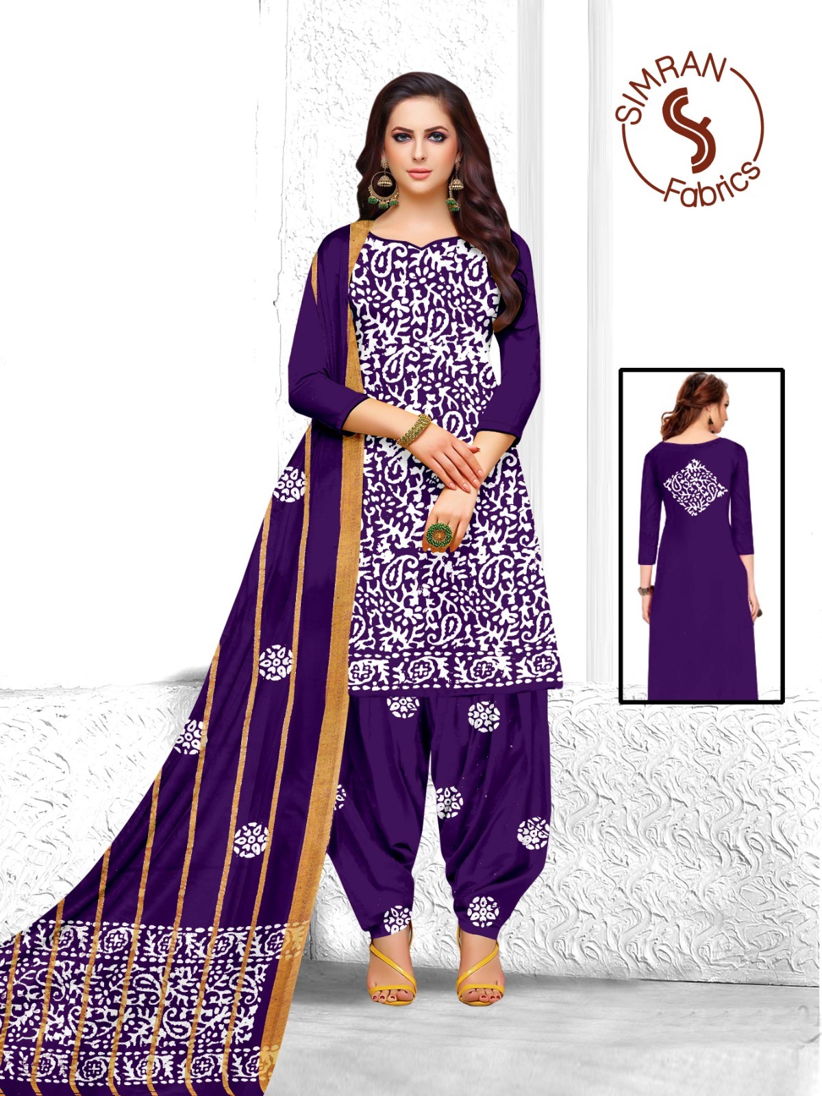 Pure Cotton Wax Batik Dress Materials V16