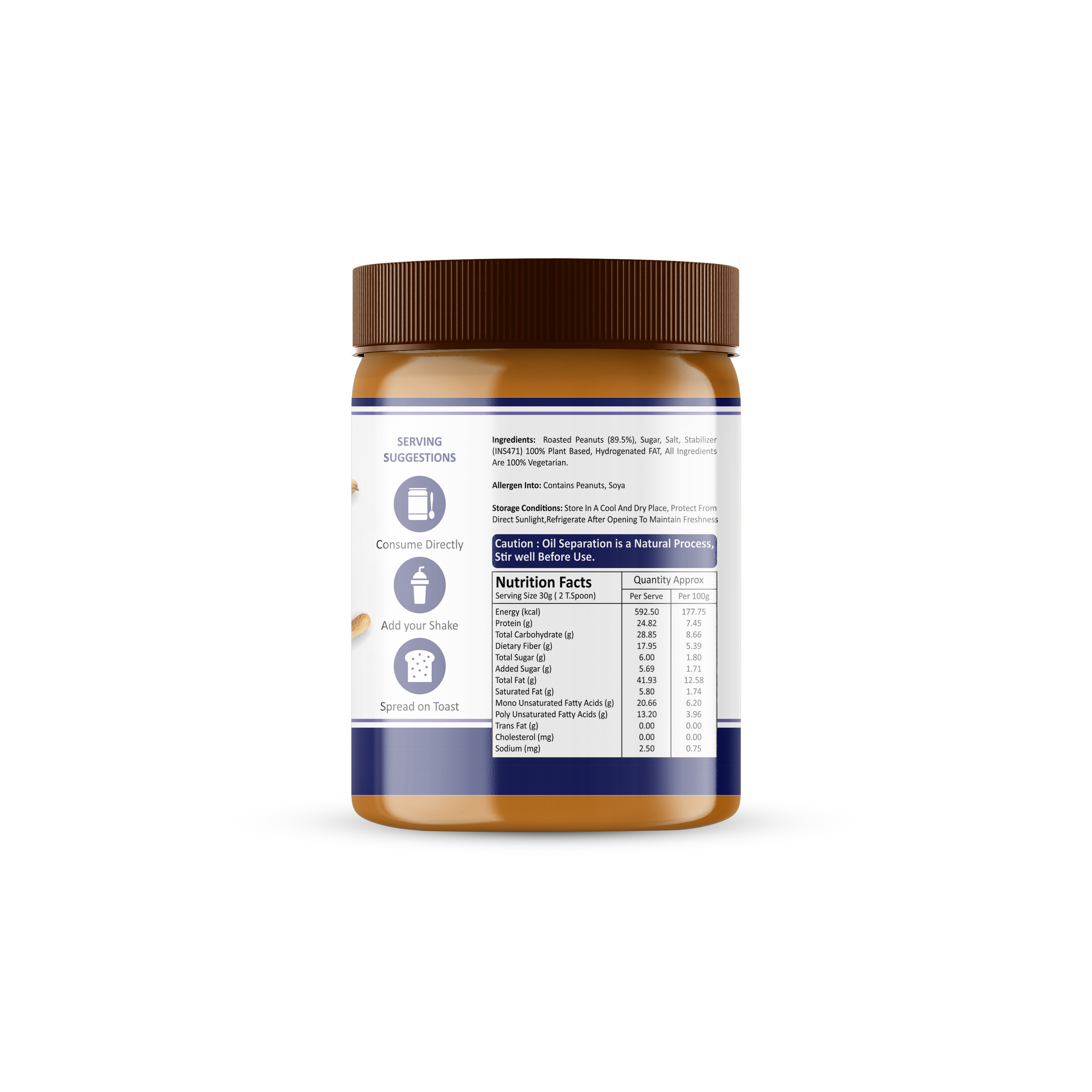 Classic Peanut Butter - Salted Flavor, 340g & 925g Jar Sizes | Rich In Antioxidants, Fiber-enriched, Supports Digestive Health