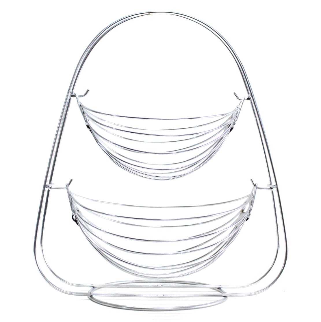 Ss 2 Tier Fruit Basket - Color: Silver