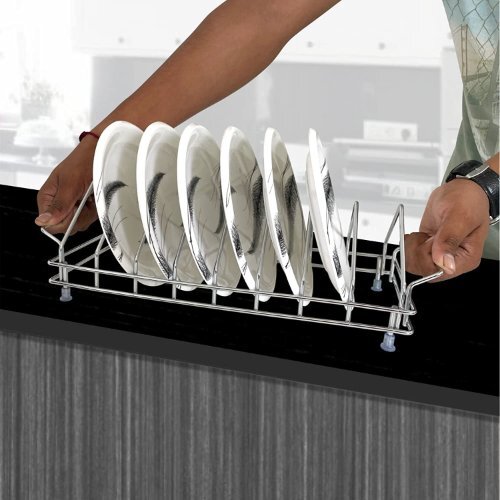 Ss Plate Stand Handle - Stainless Steel, Free Standing, Silver Color | Customized Sizes, Durable, Resilient For Heavy Loads