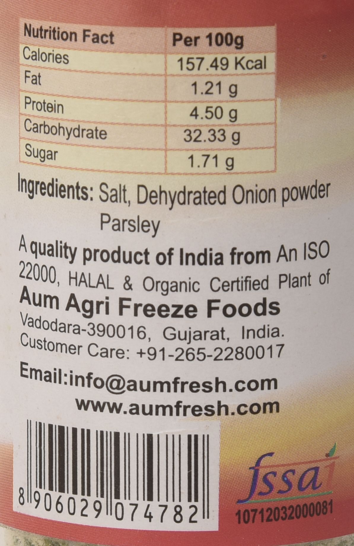 Onion Salt Seasoning - 50 Grams Glass Bottle | Freeze Dried Green Powder, Ideal For Parathas, Cutlets, And Savory Dishes