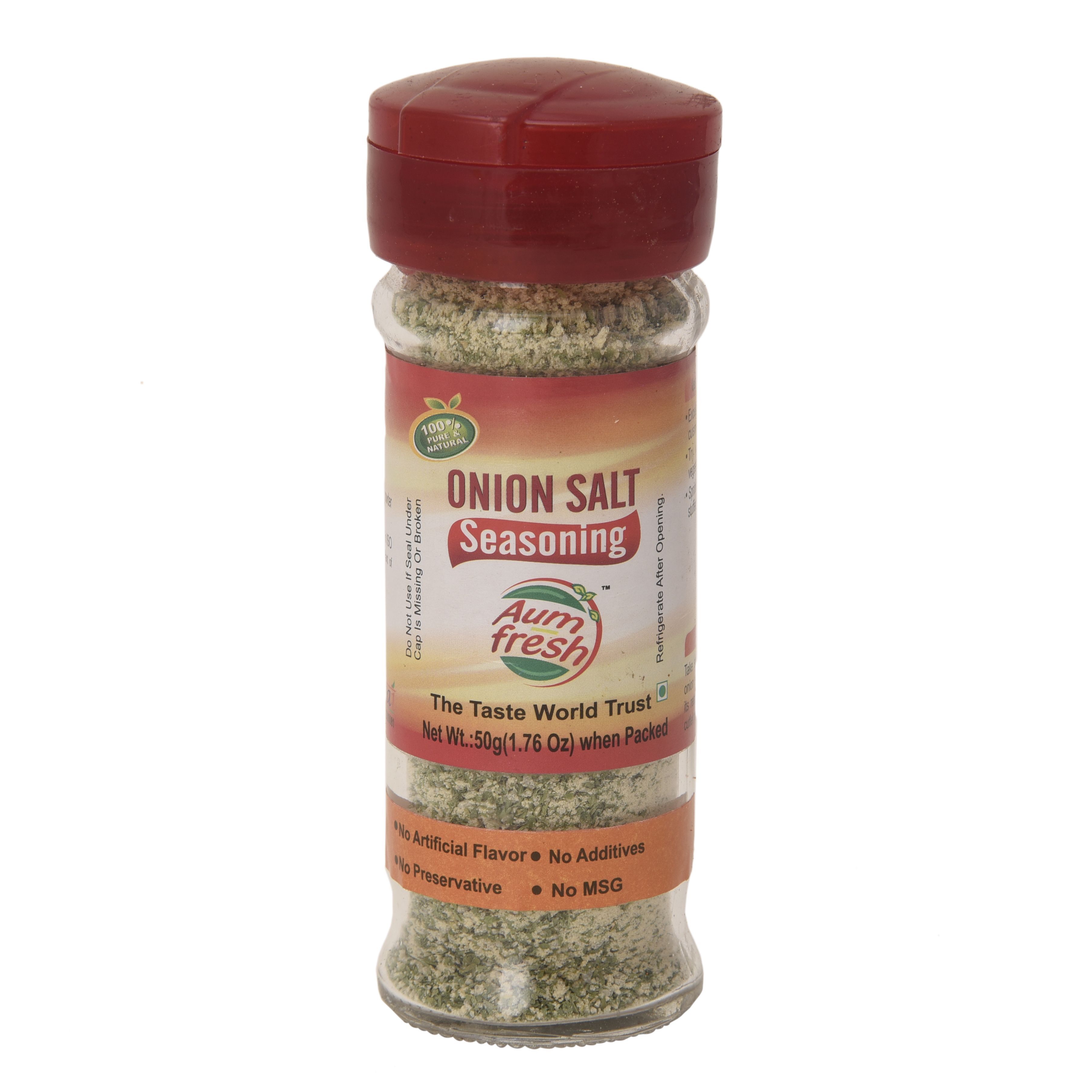 Onion Salt Seasoning - 50 Grams Glass Bottle | Freeze Dried Green Powder, Ideal For Parathas, Cutlets, And Savory Dishes
