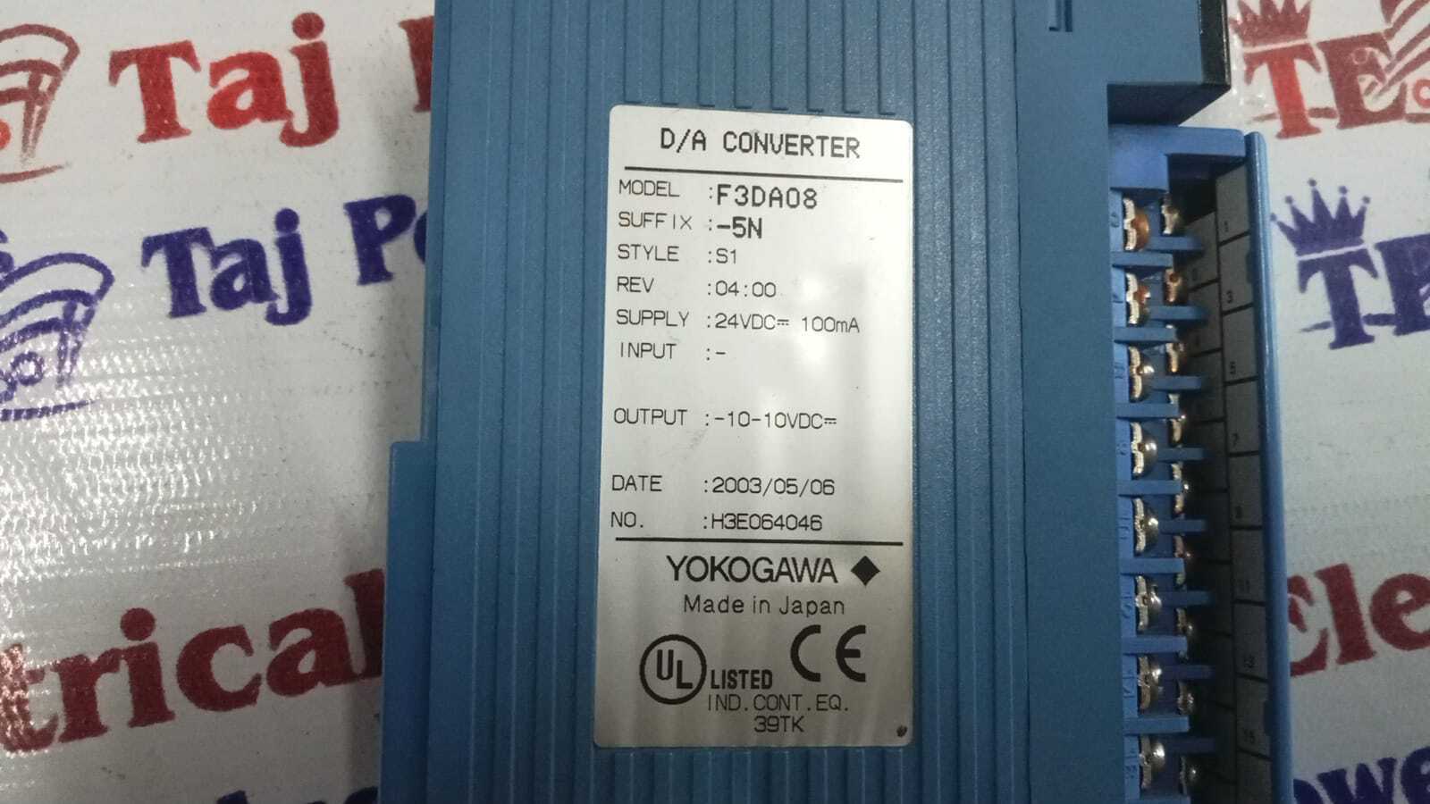 Yokogawa F3da08-5n Drive - Application: Industrial Automation
