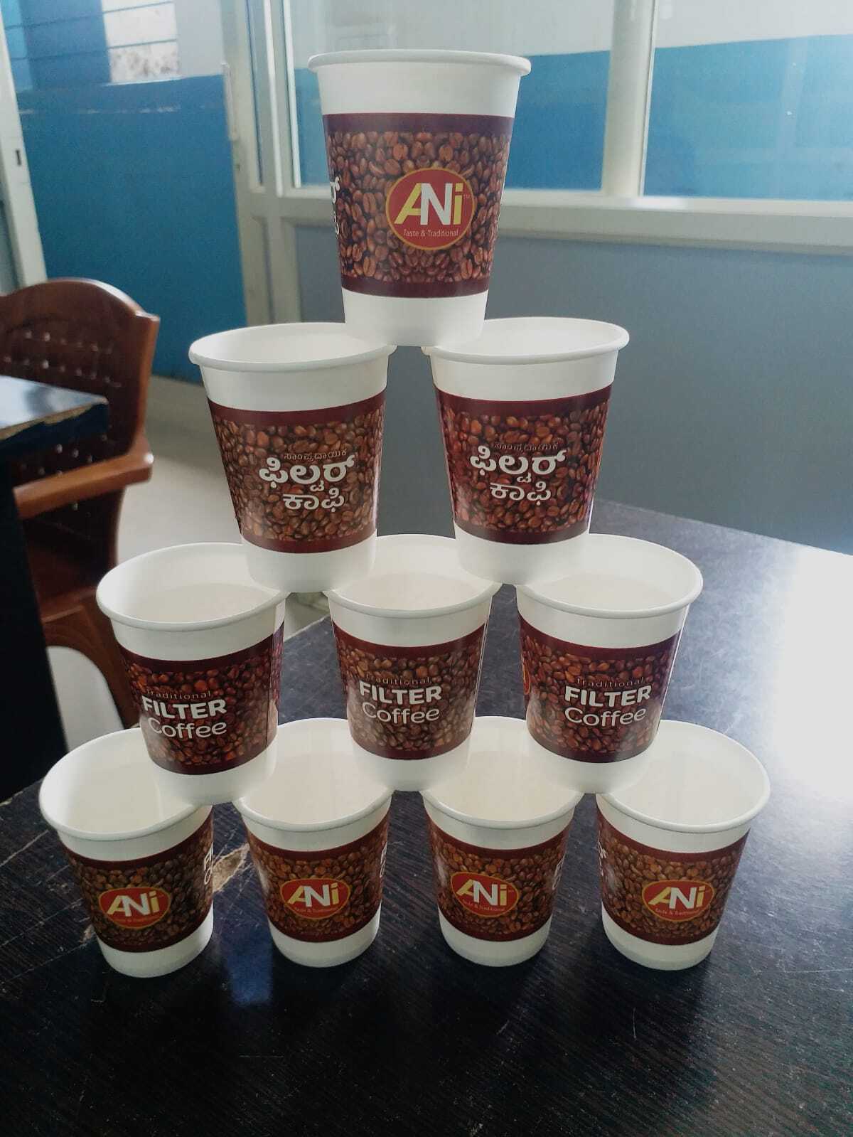 120 Ml Long Branding Cup - Paper Material, 120 Ml Size, Multi Color | Cold & Heat Resistant, Food Grade, Perfect For Coffee & Tea